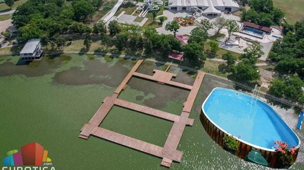 VÍZBE MENT TERV: Így nézne ki a medence a Palicsi-tóban (Forrás: Subotica.com)
