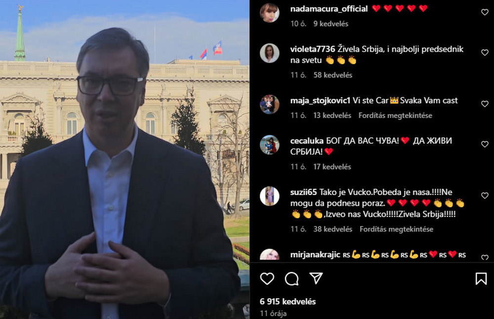 (Forrás: szerb elnöki Instagram)