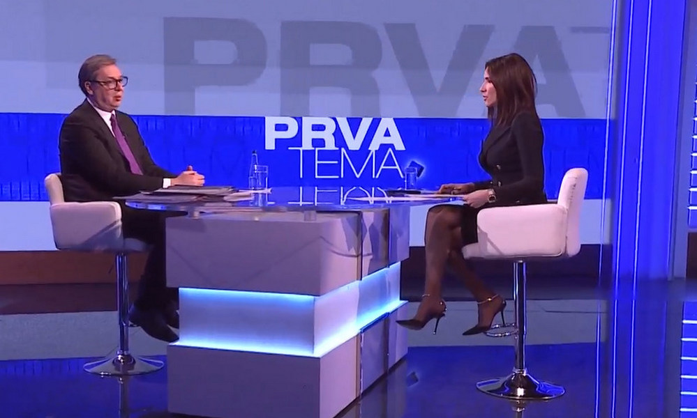 A szerb elnök a Prva tévében