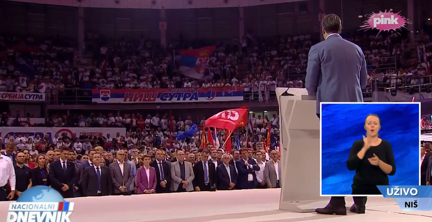 Nišben és a stúdióban is jelen volt Miloš Vučević miniszterelnök, Ana Brnabić szerb házelnök, Siniša Mali pénzügyminiszter és Ivica Dačić belügyminiszter
