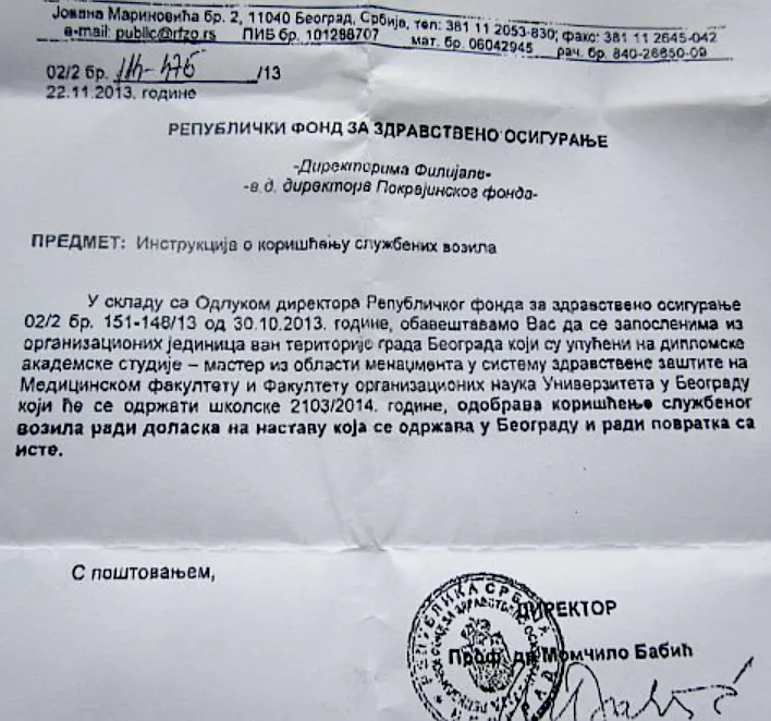 A bankkormányzó lánya igazgatói székbe ült, rögtön titkosított is néhány kellemetlen dokumentumot 2 Momčilo Babić írta alá a szolgálati autó használatára vonatkozó engedélyt