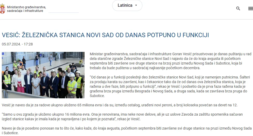 A szerb vezetők lopva járnak ki a temetőkbe, felelős nincs, a vonat nem jár 4 A fent említett minisztériumi beszámoló egy része