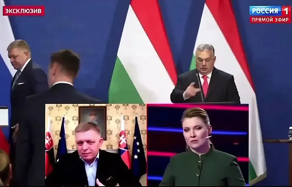 Vágóképként a magyar miniszterelnök is bekúszott az orosz tévé műsorában