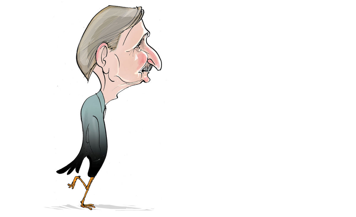 Klemm József (Léphaft Pál karikatúrája)
