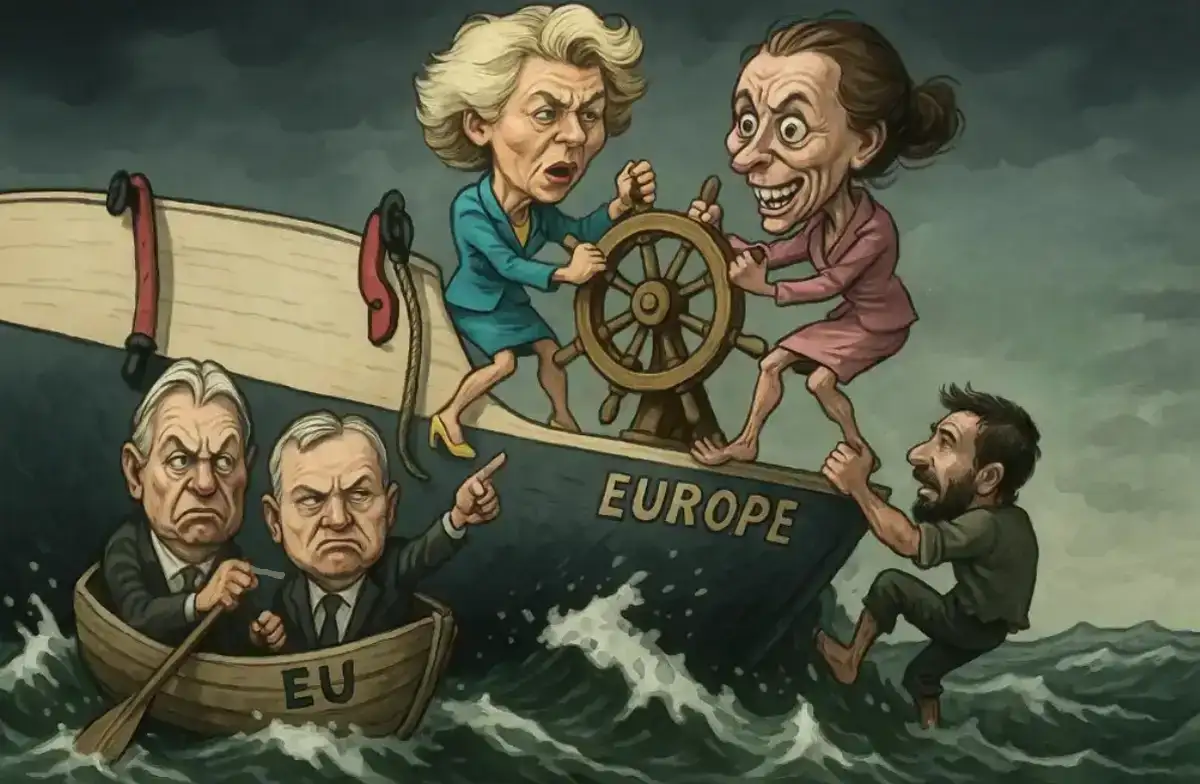 Az EU-jelenlegi helyzete a mesterséges karikaturista szemével