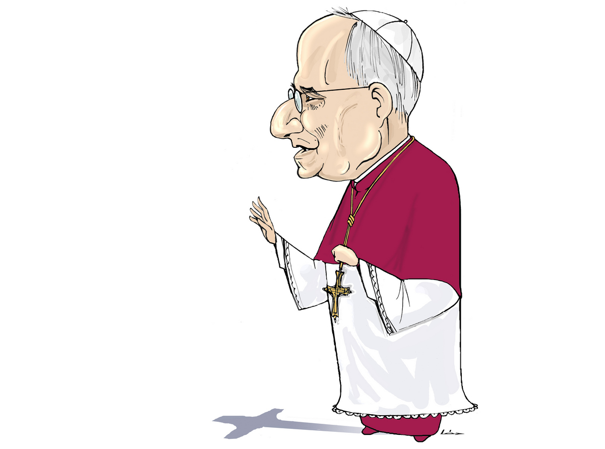 XIV. Leó pápa, Léphaft Pál karikatúrája