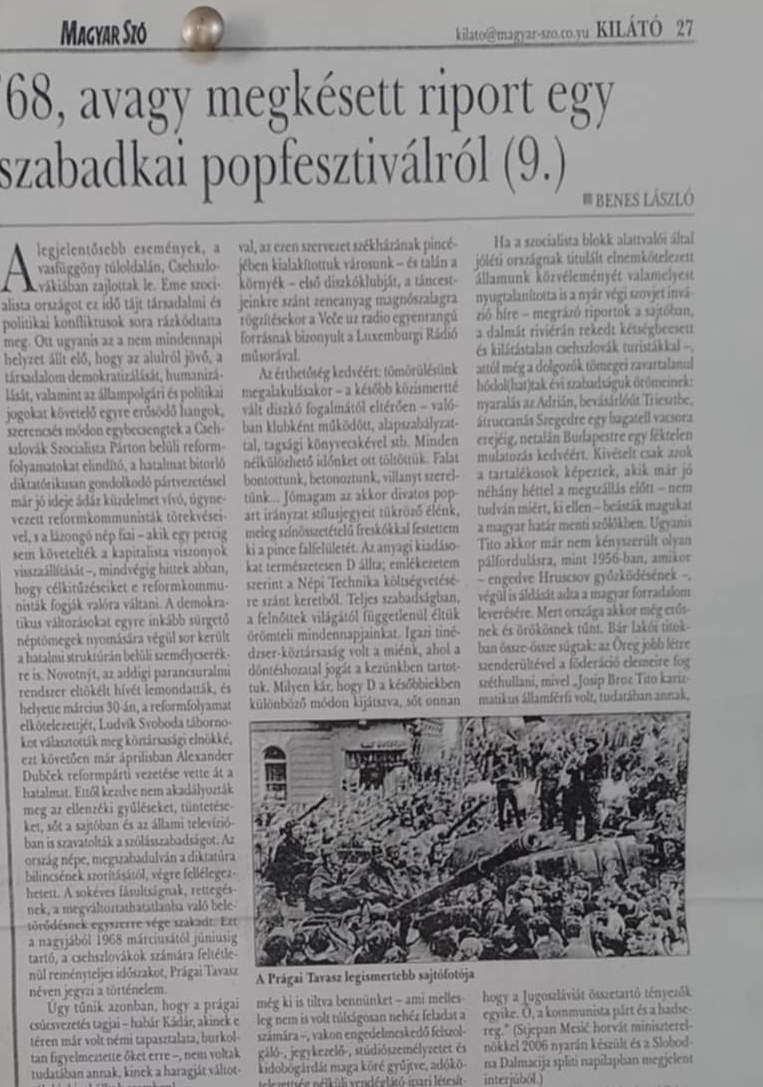 A rockzene hőskora elmúlt, Csehszlovákia szovjet-orosz megszállása 3 Az eredeti cikk