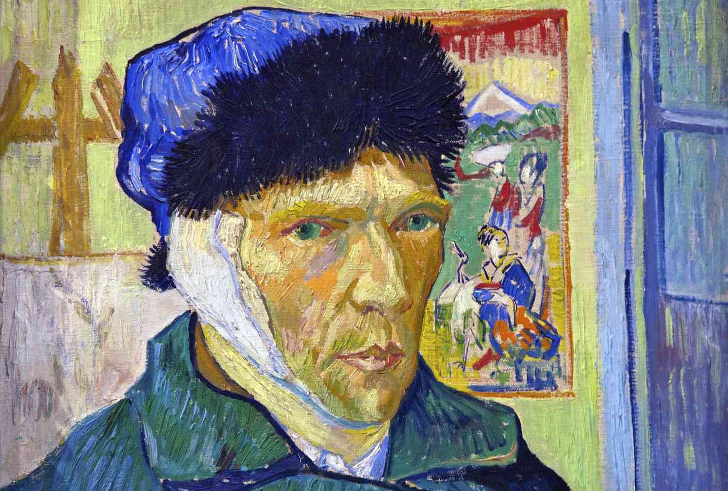 Vincent van Gogh miután megszabadította magát az egyik fülétől. önarckép 1889-ből