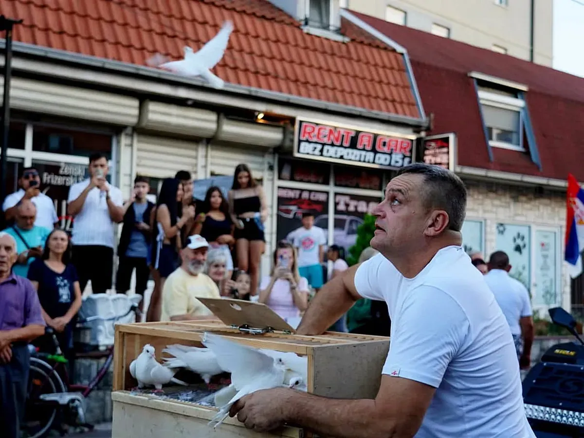Elengedték a külön erre a célra szerződtetett békegalambokat (Forrás: szerb elnöki Instagram)
