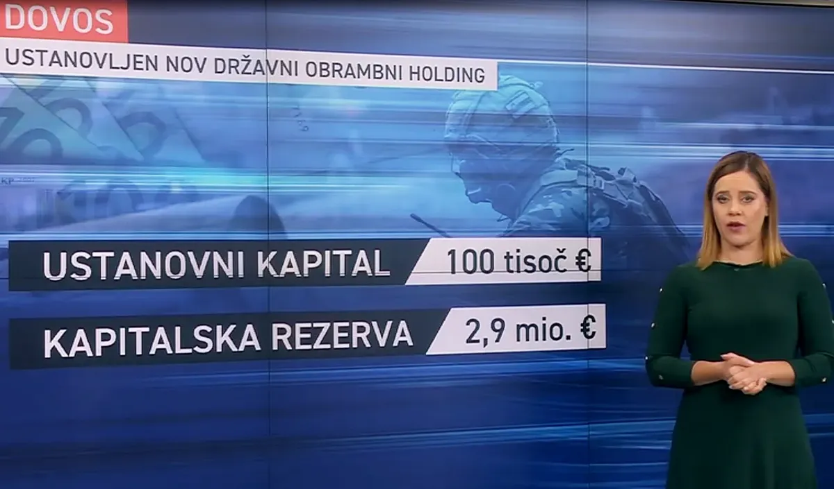 Szlovéniában az egyik vezető hír volt pénteken az állami védelmi vállalat, a DOVOS megalakítása (Forrás: Screenshot)
