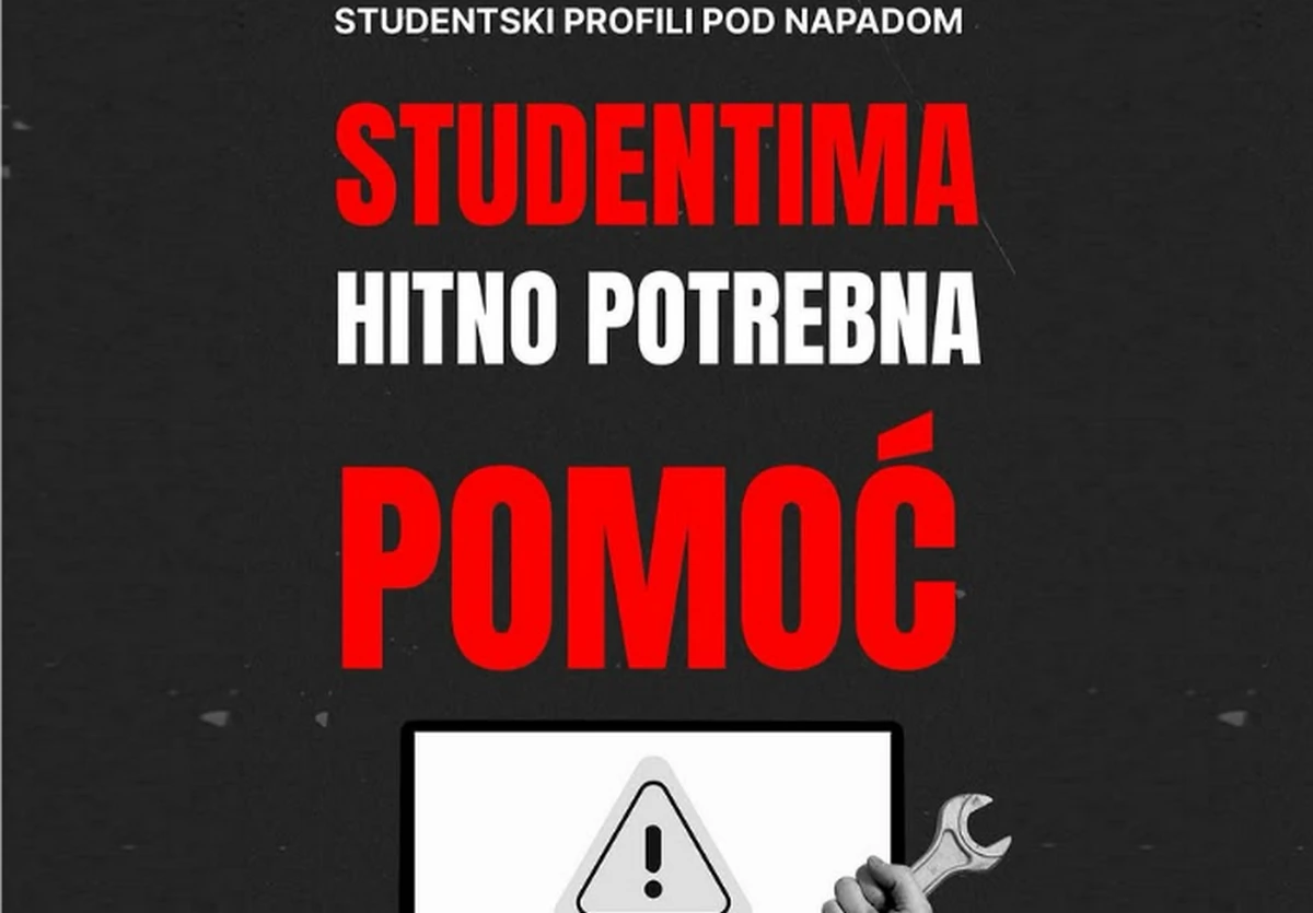 A REZSIM MŰKÖDÉSBE LÉPETT : A belgrádi gépészeti egyetem hallgatóinak profilját is támadás érte, emiatt sürgős segítséget kértek (Forrás: Instagram)