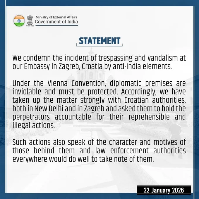 Még csak ez hiányzott! Szikh terroristák a zágrábi indiai nagykövetségen 2 India az interneten ítélte el a cselekedetet (Forrás: X platform)