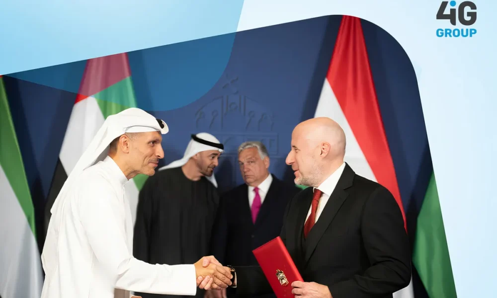 Az emírségi háló: a háttérben Orbán Viktor magyar miniszterelnök és Mohamed bin Zayed Al Nahyan, az Egyesült Arab Emírségek elnöke látható a stratégiai partnerségi megállapodás aláírásakor, megalapozták a közös befektetéseket