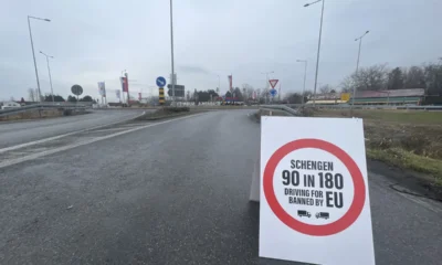 Kamionstop a schengeni határokon, például a kelebiaji átkelőnél Tompával szemben