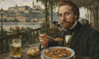 LEVESEBÉD : Egy hírnévre éhes paparazzi lekapta Jókai Mórt, amint éppen egy jó nagy adag bablevest eszik