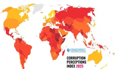 Így nézett ki a világ korrupciós hőtérképe 2025-ben: a sárga még a remény árnyalata, a mélyvörös viszont már rendszer romlottságát jelzi