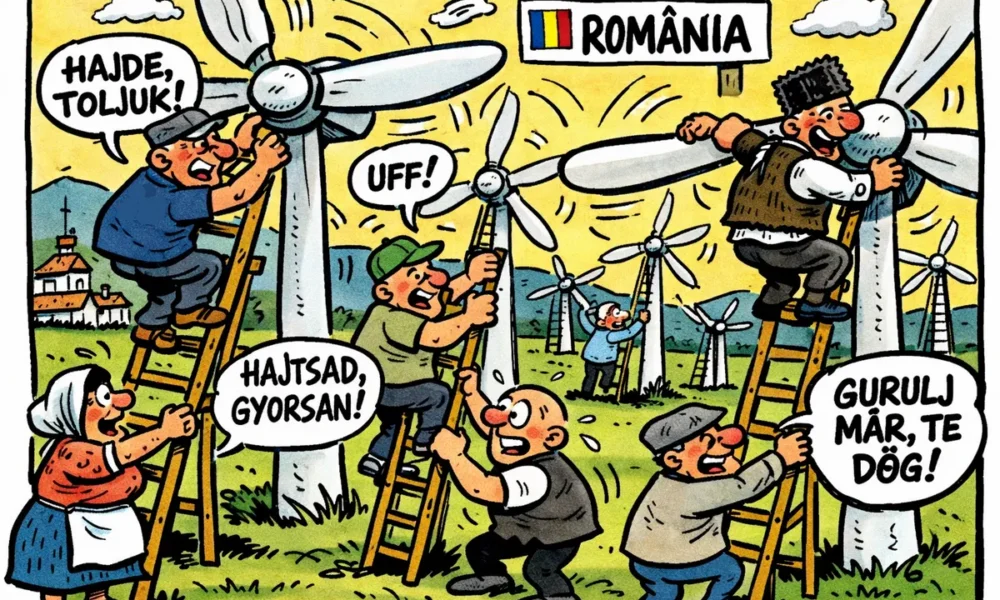 A szélenergiának nagyok az ingadozásai, de gyenge szél esetén összefog a falu, bezzeg a szomszédban atomerőmű van!