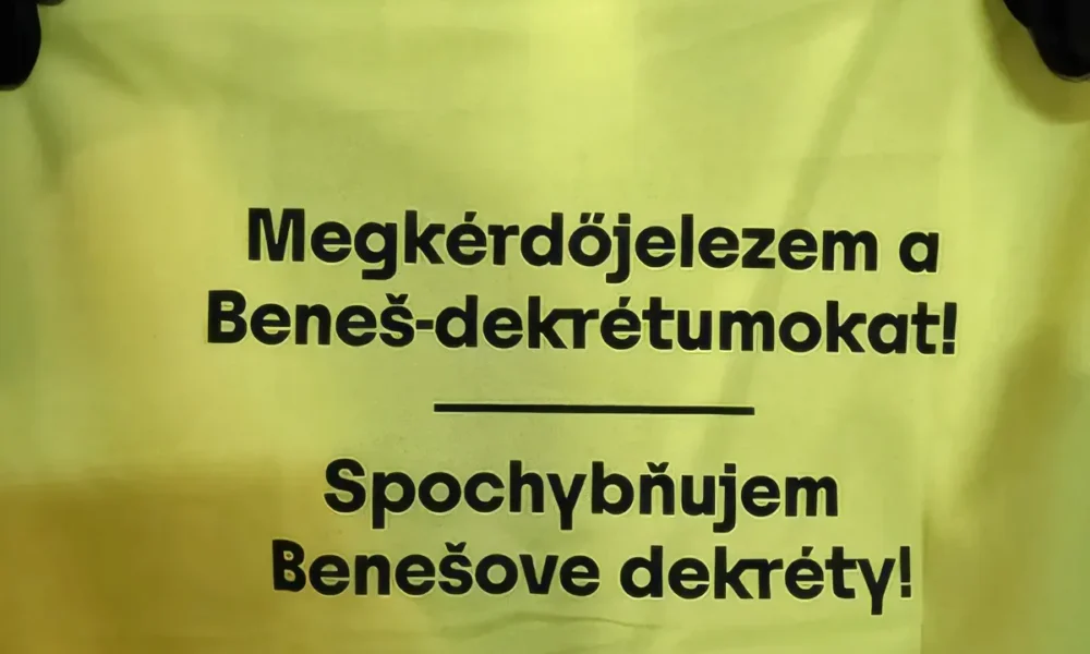 Ennek a mellénynek a viselését nem nézik jó szemmel a szlovák rendőrök a némaságtörvény elfogadása óta. Nem rájuk kell neheztelni, hanem azokra a politikusokra, akik ilyen eszement törvényt ráerőszakolnak a szlovákiai társadalomra (a kihallgatott magánya)