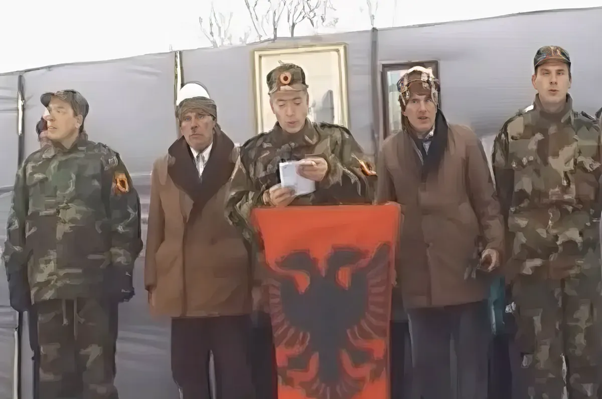 A Koszovói Felszabadítási Hadsereg közleményét olvassák fel