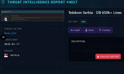 Lopása a Szerb Telekomnál. A szerbiai beszámolókban nem szerepel, hogy a támadást a #Zeus_kos hackercsoport hajtotta végre, a "kos" végződés utalhat a migránsválság idején elhíresült Kosz görög szigetre, de akár Koszovóra is (Forrás: VECERT Analyzer)