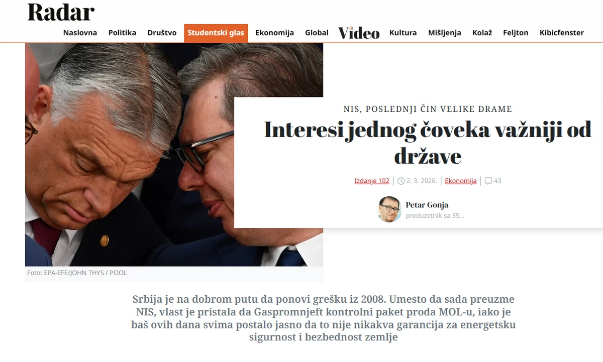 A NIS eladása egy nagy dráma utolsó felvonása 2 A Radar cikke a NIS eladásáról