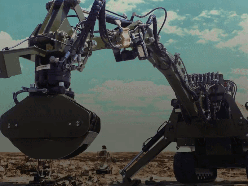 Ez a DOK-ING EOD MV-2 robotrendszere, amelyet nagy kockázatú küldetésekre, kihívást jelentő terepre és korlátozott hozzáférésű helyek megközelítésére terveztek