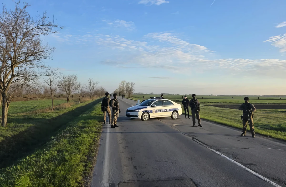 A rendőrség lezárta az utakat a térségben, a háttérben elhaladó csővezetéknél folyik a vizsgálódás