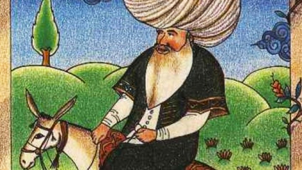 Naszreddin Hodzsa és a szamár, 17. századi miniatúra