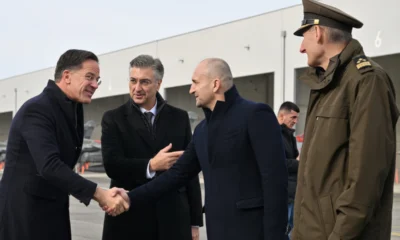 Andrej Plenković bemutatta a NATO-főtitkárnak Ivan Anušić védelmi minisztert és Tihomir Kundid vezérkari főnököt, amikor Mark Rutte januárban Horvátországban járt