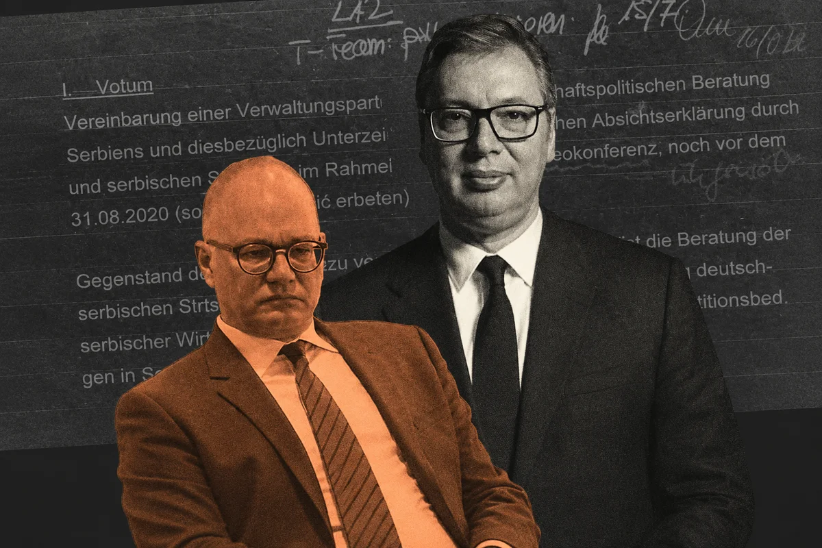 Az Árnyéktanácsadó: Vučić kis svábja és a vad szerb 3 Jörg Heeskens a szerb elnök mellett dolgozott, de Németország fizette. Hivatalosan Németország „közigazgatási partnerséget" tartott fenn Szerbiábal, aminek a célja a balkáni ország iparpolitikai stratégiájának támogatása volt az Európai Unió zöld megállapodásával összhangban.