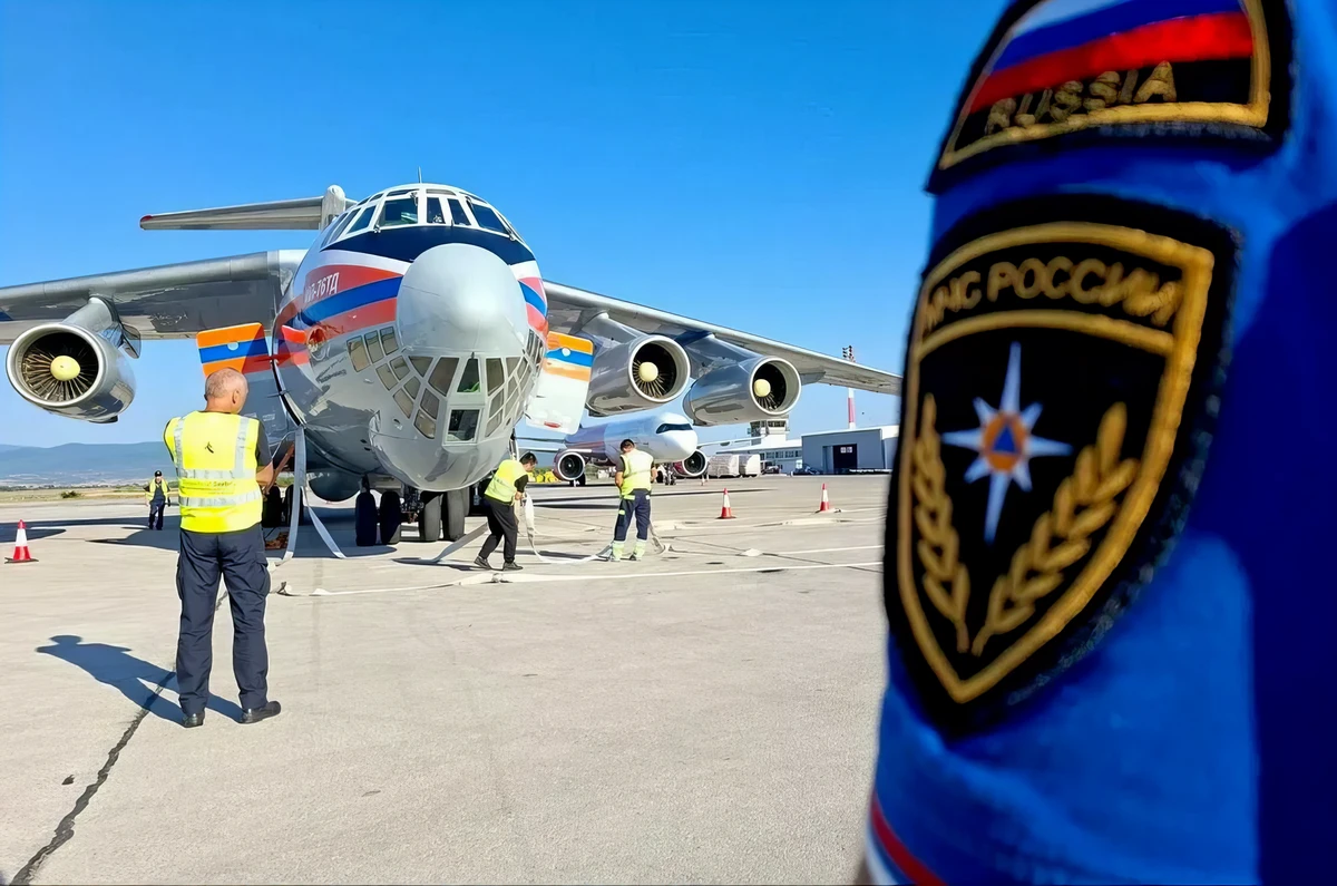 Serbia Calls in Russian IL-76 for Wildfire 3 Russian IL-76 being loaded with water before a firefighting mission in Serbia