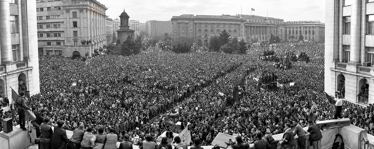 A Szekuritáté velünk van! – átvedlett titkosszolga a kormányőrség élén 3 A romániai forradalom pannója 1989. december 22-én