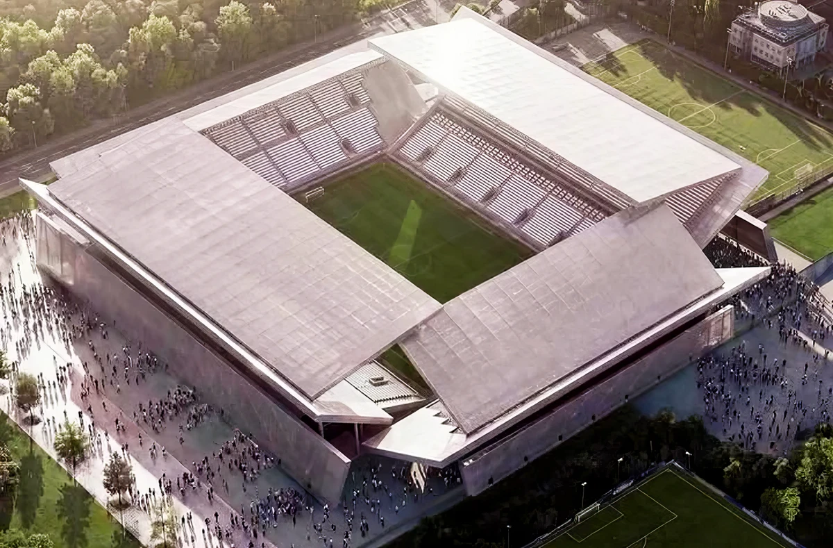 Mi ez a skatulya?! Forradalmi hangulat Zágrábban a Dinamo új stadionja miatt 4 Vajon honnan származhat az ötlet? A FIFA 98 játékprogramban található ez a tákolmány